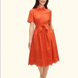 Eyelet tie waist dress